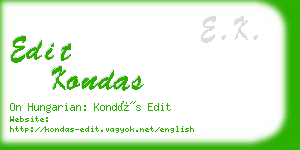 edit kondas business card